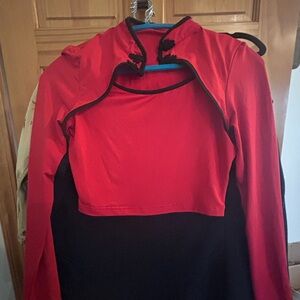 SHEIN Bold Red and Black Blouse